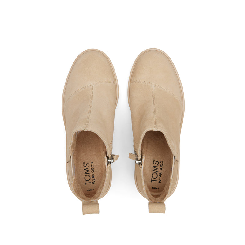 Maude Wedge Boot Oatmeal Suede - Top View