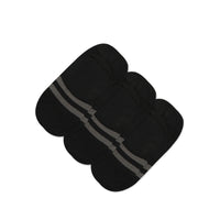 Classic No Show Socks 3 Pack All Black - Front View