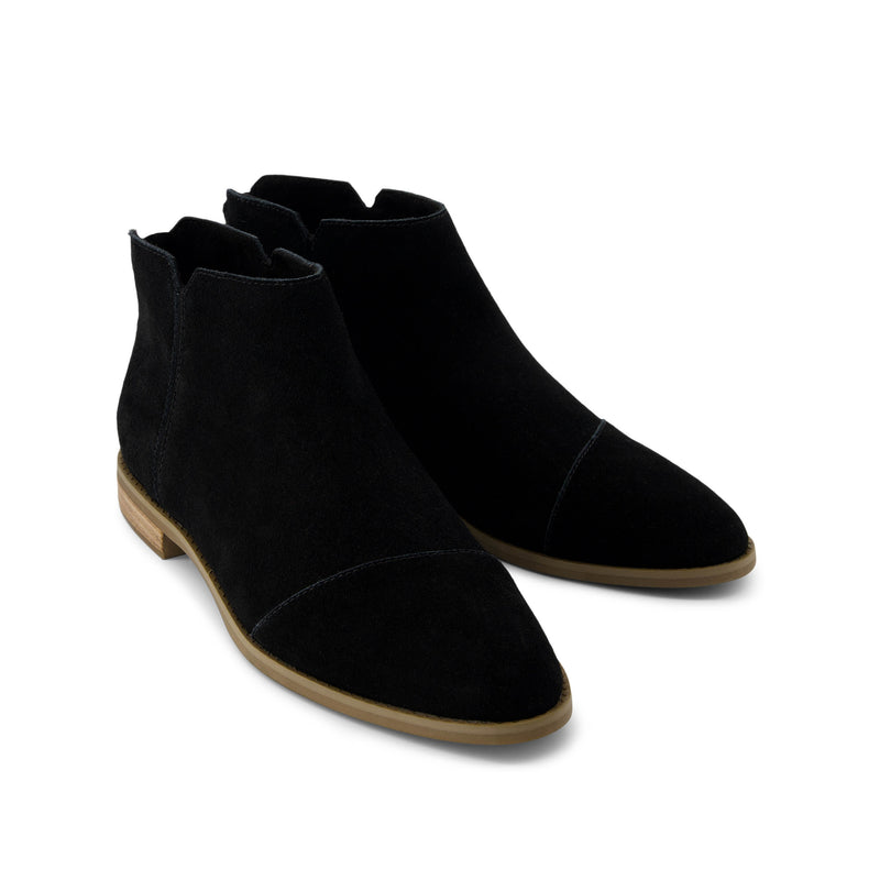 Rylie Ankle Bootie Black Suede - Front View Rylie Ankle Bootie Black Suede - Front View