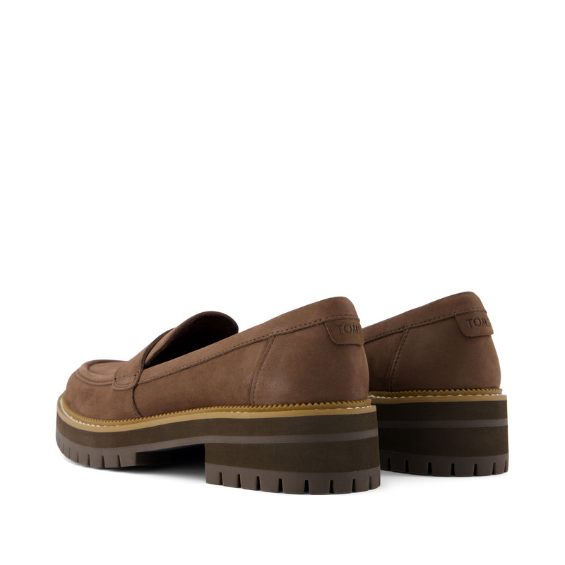 Cara Loafer Dark Brown Leather - Back View