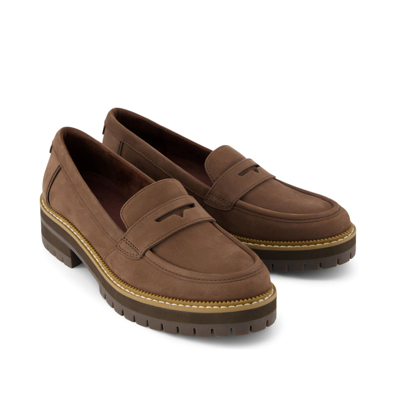 Cara Loafer Dark Brown Leather - Front View Cara Loafer Dark Brown Leather - Front View