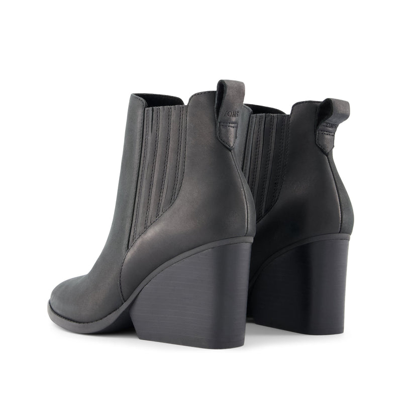 Noa Ankle Boot All Black Leather - Back View Noa Ankle Boot All Black Leather - Back View