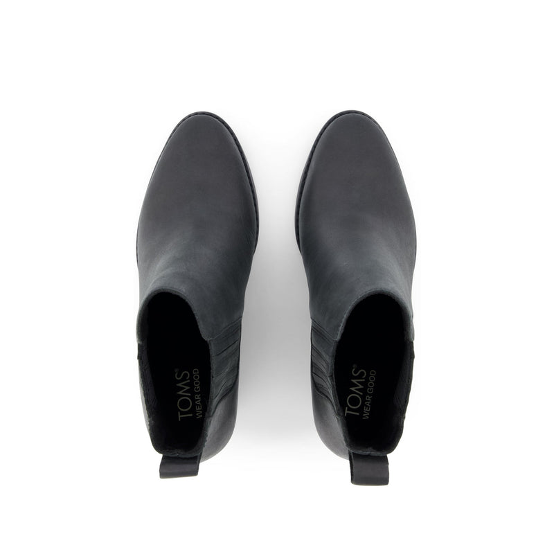 Noa Ankle Boot All Black Leather - Top View Noa Ankle Boot All Black Leather - Top View