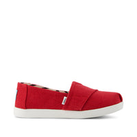 Alpargata Classic Kids Shoe Red Heritage Canvas - Side View