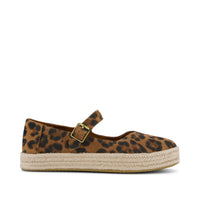 Carolina Mary Jane Espadrille Brown Sugar Leopard Print Suede - Side View