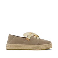 Carolina Lace-Up Espadrille Dune Suede - Side View