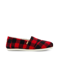Alpargata Classic Buffalo Plaid Red Faux Shearling - Side View