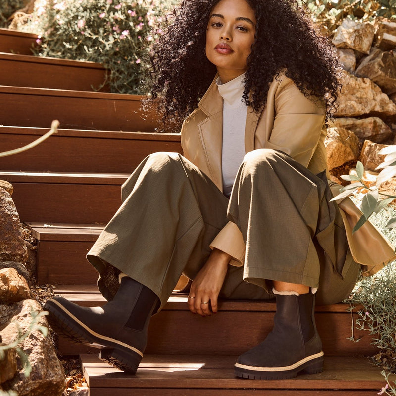 Bennet Boot Water Resistant Black Leather Faux Fur Bennet Boot Water Resistant Black Leather Faux Fur