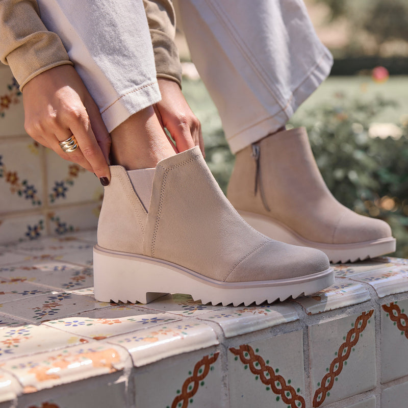 Maude Wedge Boot Oatmeal Suede