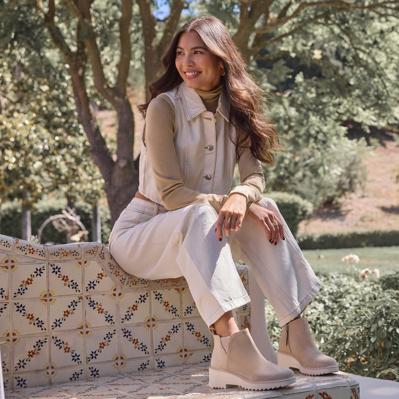 Maude Wedge Boot Oatmeal Suede